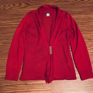 EUC Venus cardigan with gold buckle in red. Size M